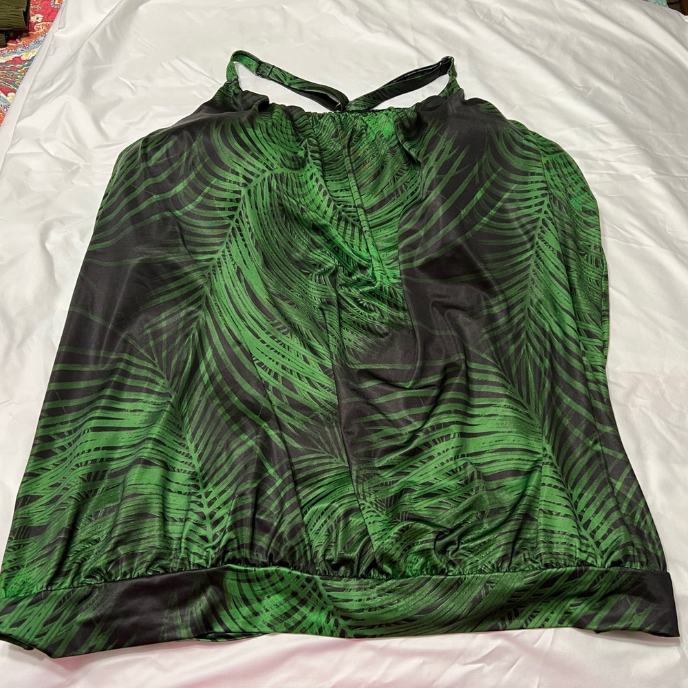 Cacique Green and Black Swim Dress